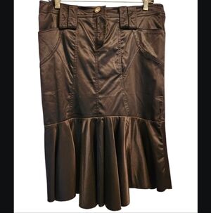 Hypnotic black satin Midi Skirt